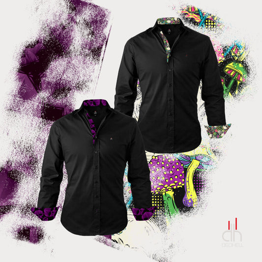 Purple Skull & Psychedelic Skull Black